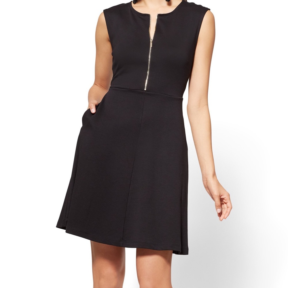 NWT NY&Co Black Fit and Flare Dress Size XL
